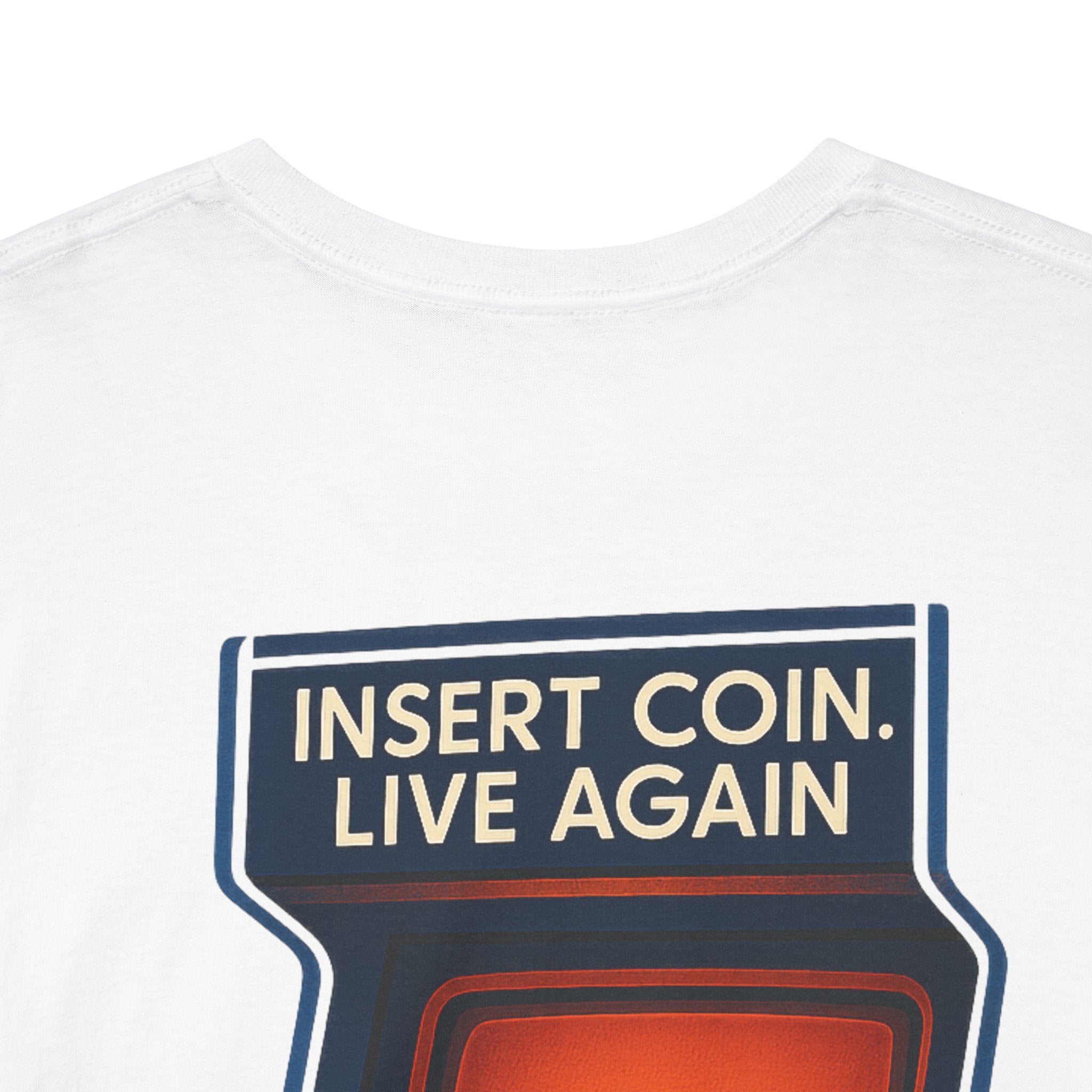 Insert Coin. Live Again, Camiseta Unisex Retro con Máquina Arcade, Generación X, Insert Coin Graphic, Retro Gamer Shirt, 80s Gaming