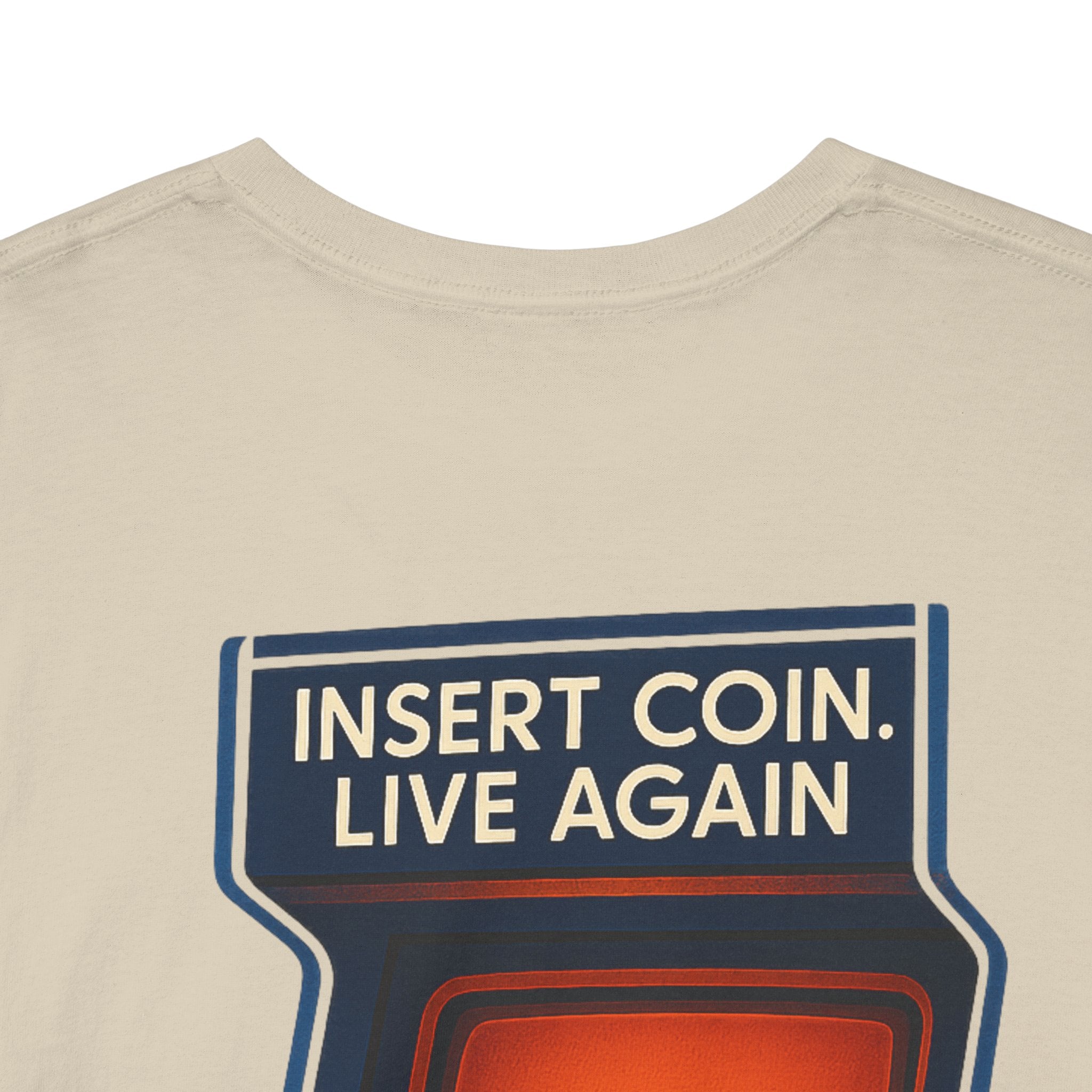 Insert Coin. Live Again, Camiseta Unisex Retro con Máquina Arcade, Generación X, Insert Coin Graphic, Retro Gamer Shirt, 80s Gaming