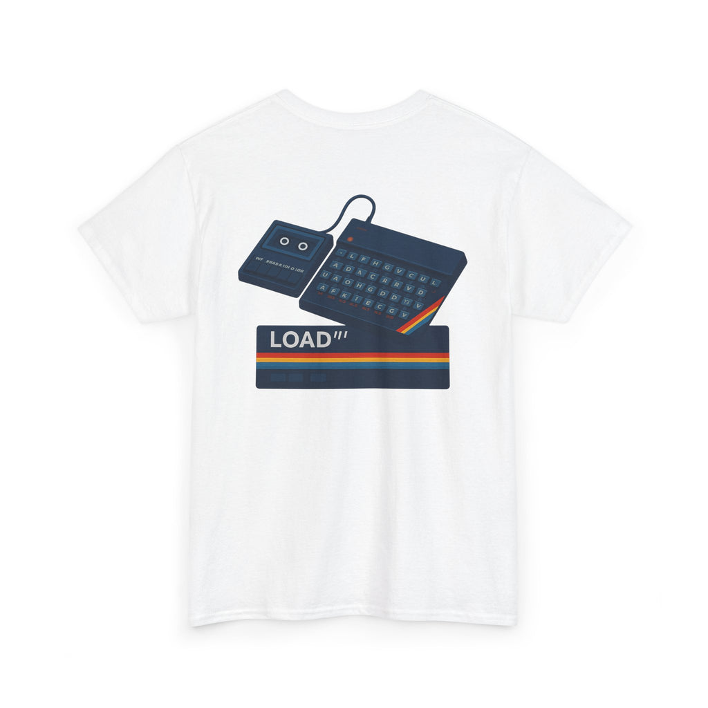 ZX Spectrum, Load & Play, Load "",  Camiseta Retro Unisex con ZX Spectrum, Cassette, Retro Gamer Gift, Gaming Nostalgia, Video Game Apparel