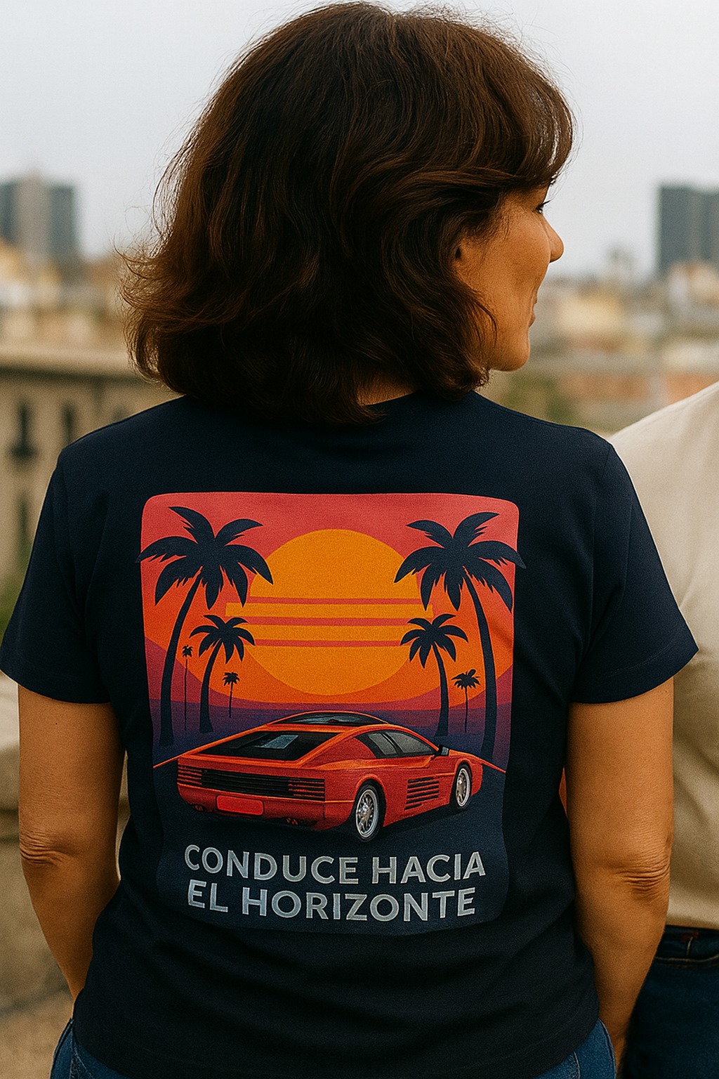 Retro Arcade Car Unisex Heavy Cotton Tee, 80s OutRun Style, Synthwave, Vintage Gamer Shirt, Sunset Palm Trees Tee