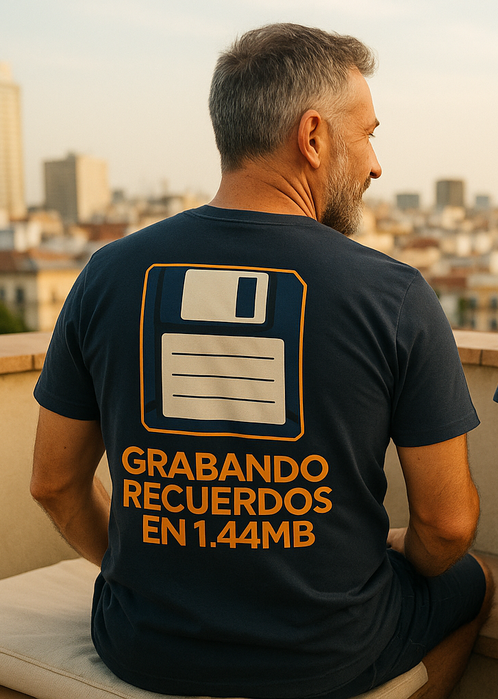 Grabando Recuerdos en 1.44MB, Camiseta Retro Unisex con Diskette Vintage, Floppy Disk, Vintage Computer, Nostalgic Tech Shirt, Geek Gift