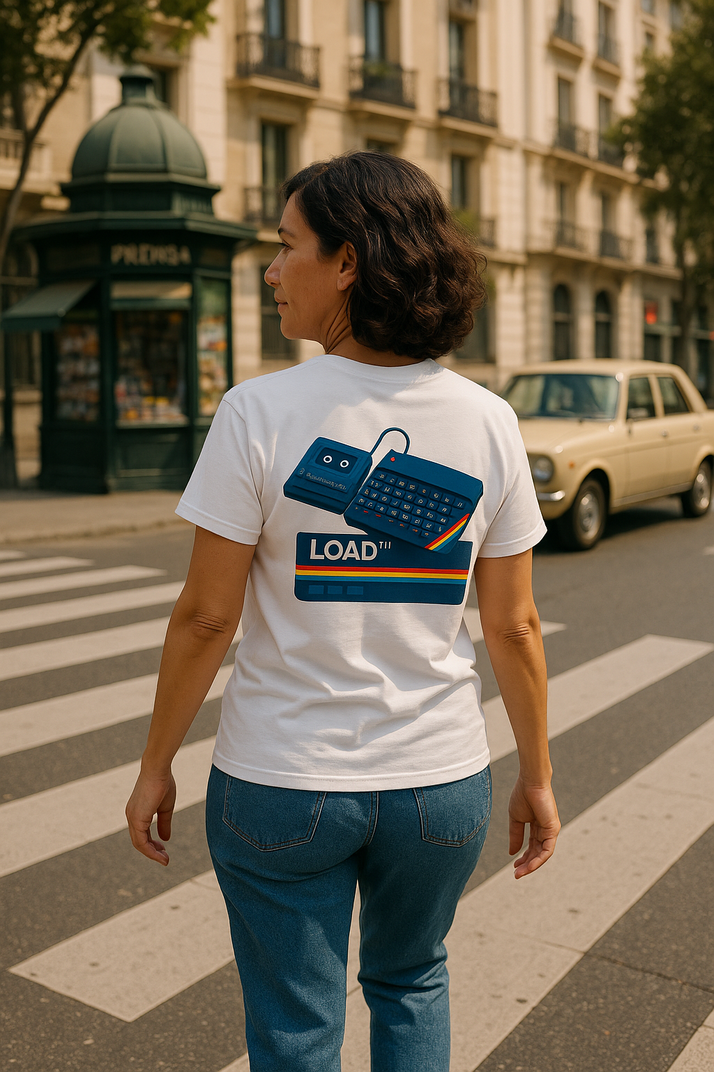 ZX Spectrum, Load & Play, Load "",  Camiseta Retro Unisex con ZX Spectrum, Cassette, Retro Gamer Gift, Gaming Nostalgia, Video Game Apparel