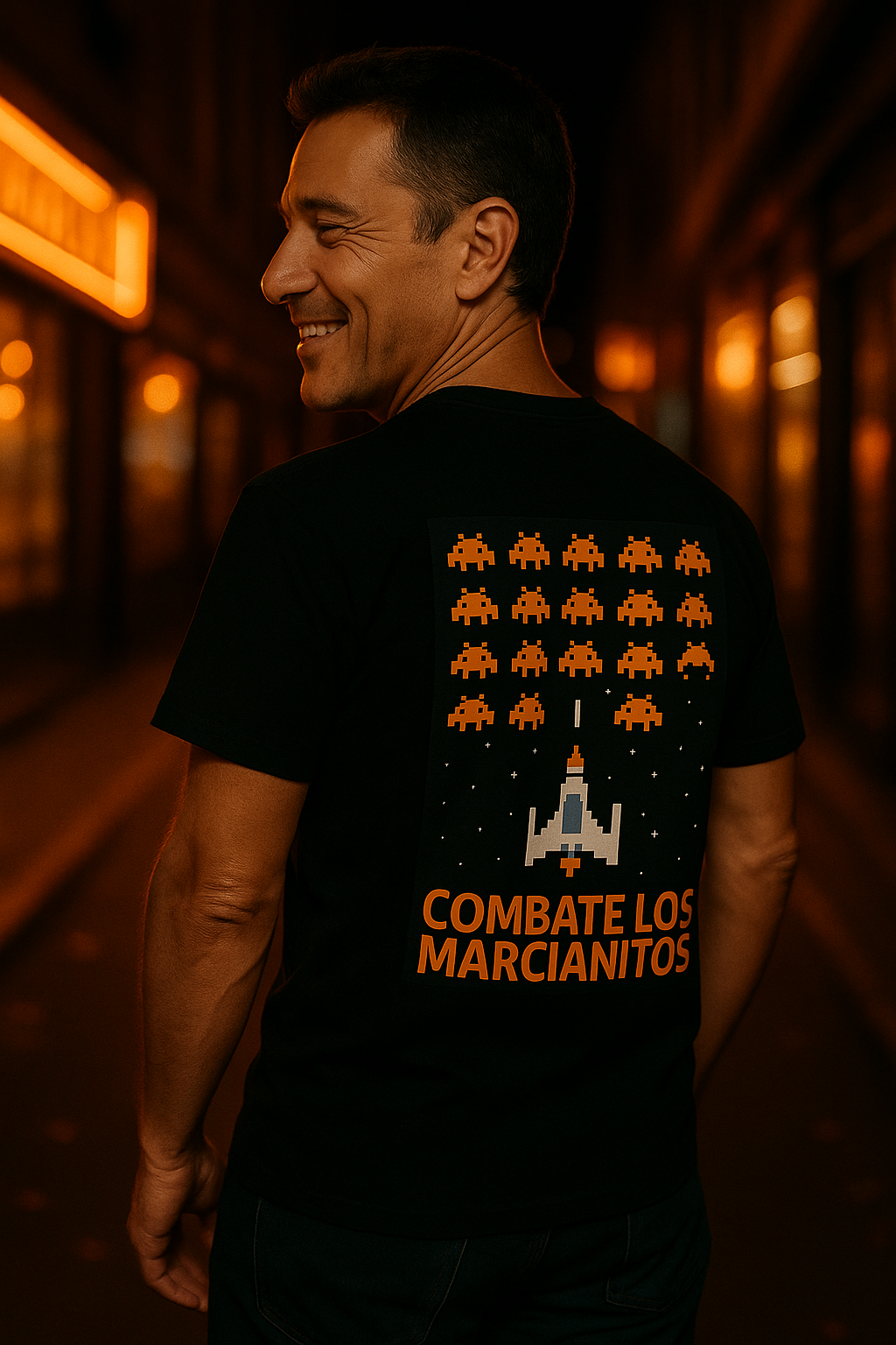 Combate los Marcianitos, Vintage Arcade Gamer Unisex Heavy Cotton Tee, Retro Space Invaders Game Nostalgia Shirt, 80s, Gift for Gamers,