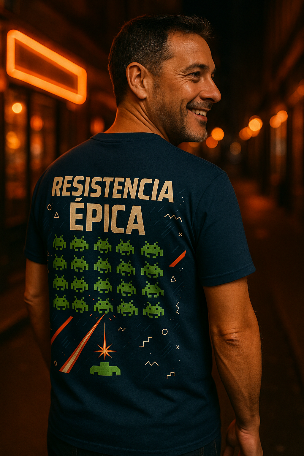 Pixel Art Space Invaders Epic Resistance Unisex Tee - Retro Arcade Gamer Shirt, 80s Style, Last Ship Standing, Gaming Apparel