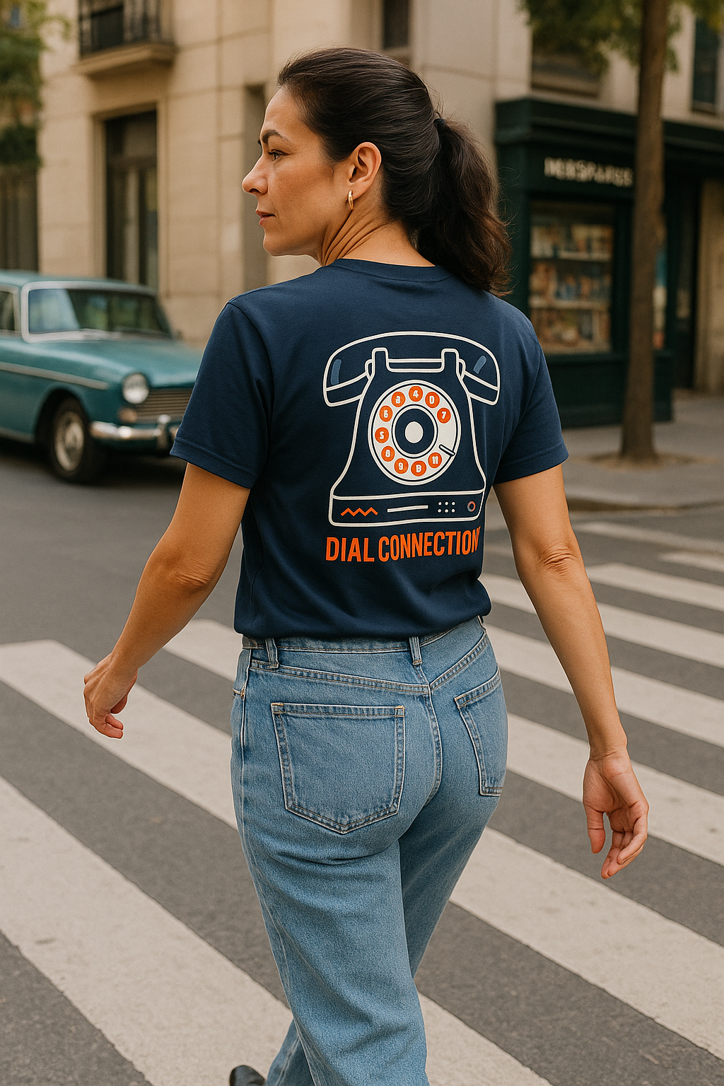 Camiseta Retro Teléfono de Disco, Estilo Vintage 80s