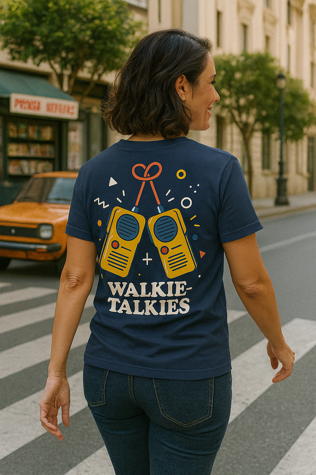 Camiseta Walkie-Talkies, T-Shirt Retro Comunicacion, Gen X España, Diseño Vintage Amistad