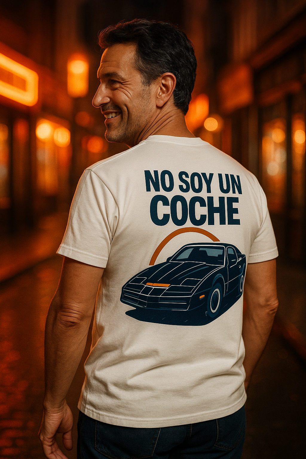 Camiseta Coche Fantastico, Estilo Generación X, Diseño Knight Rider, Pontiac Firebird con escáner rojo,, No Soy Un Coche