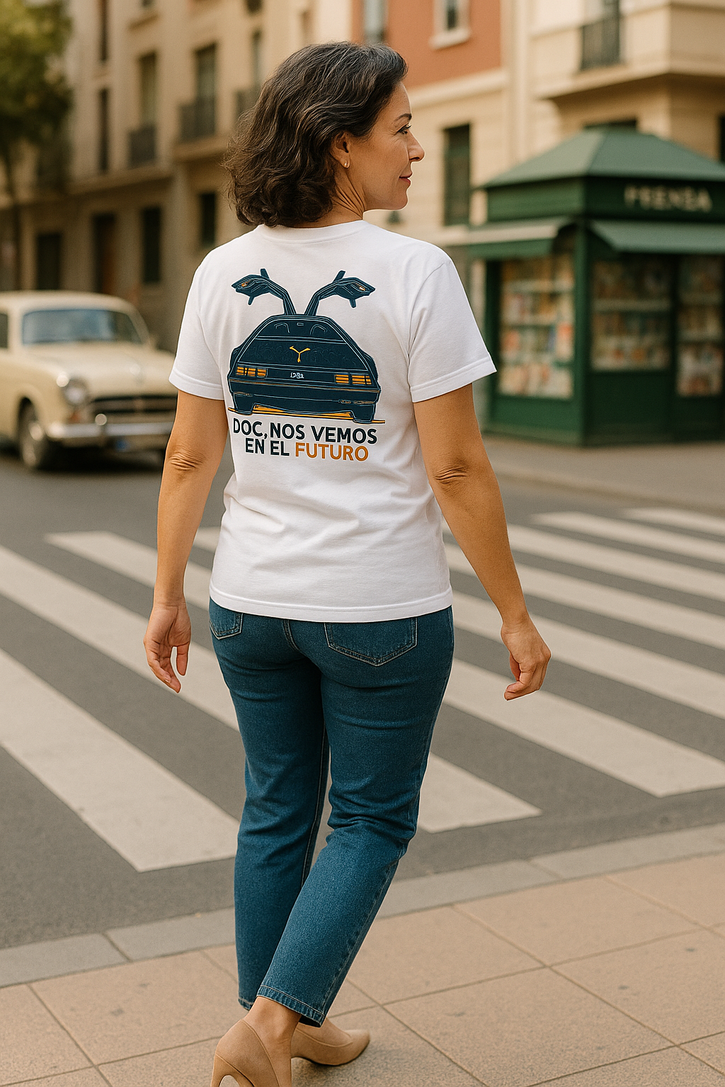 Camiseta DeLorean, T-Shirt Retro Regreso al Futuro, Nostalgia 80s, Diseño Vintage Doc y Marty