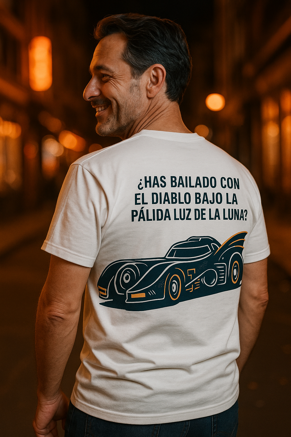 Camiseta Batmobile, Estilo Retro 80s, Pregunta Icónica, Diseño Vintage Aventuras Nocturnas