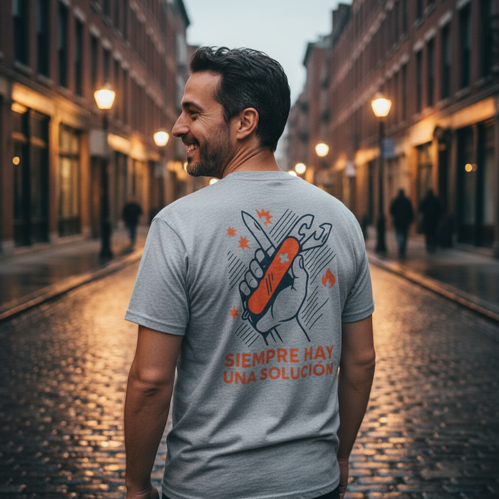 Camiseta Multiusos, T-Shirt Retro para Gen X, Siempre Hay una Solución, Diseño Vintage Aventuras Urbanas