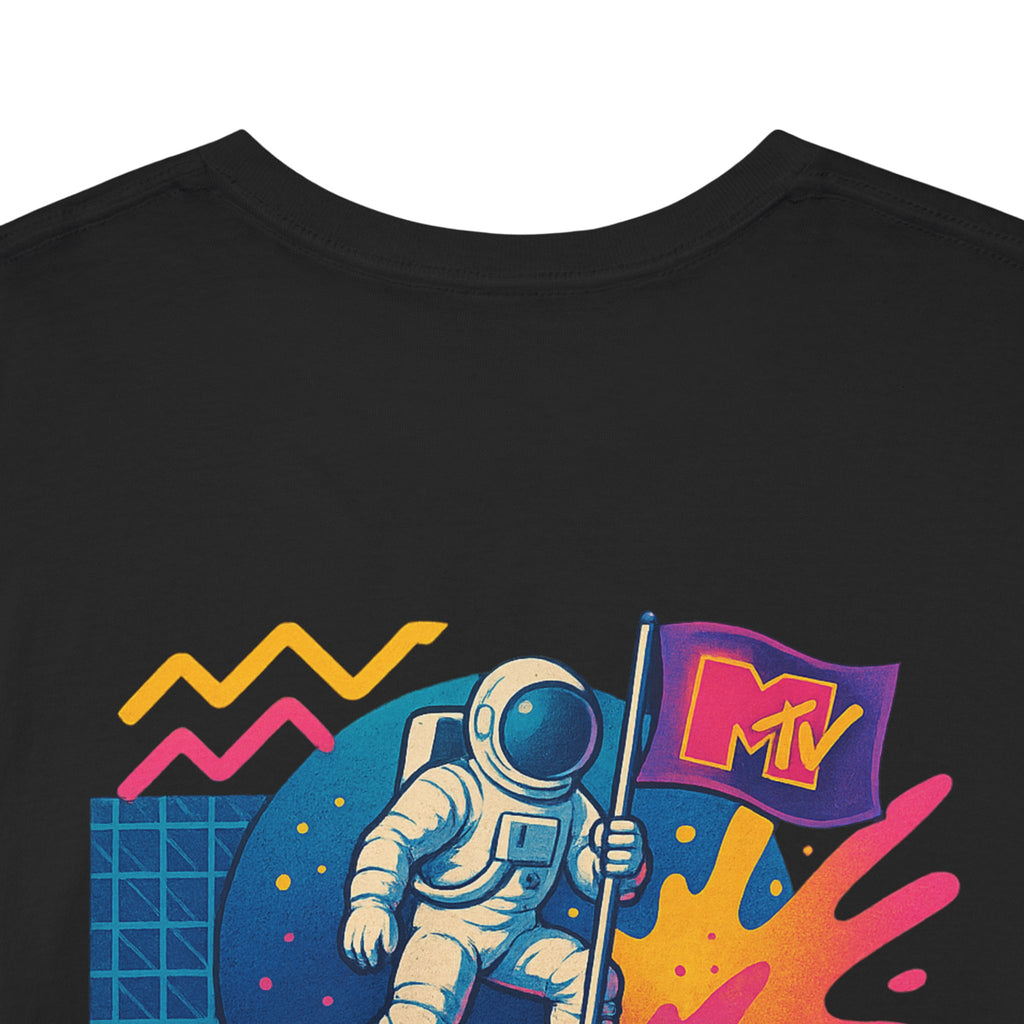 Vive la Era MTV,  camiseta Retro Unisex con Astronauta y Logo Vintage, 80s, Vintage Pop Culture, Generación X, Music Lover Gift, musica,