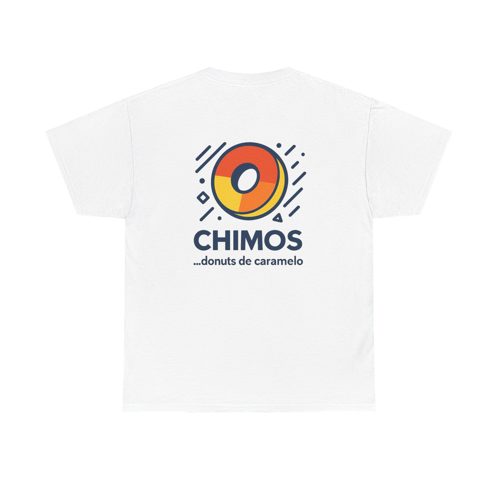 Camiseta Retro Chimos, T-Shirt Gourmet Donuts, Sabores de Infancia, Diseño Colorido y Divertido