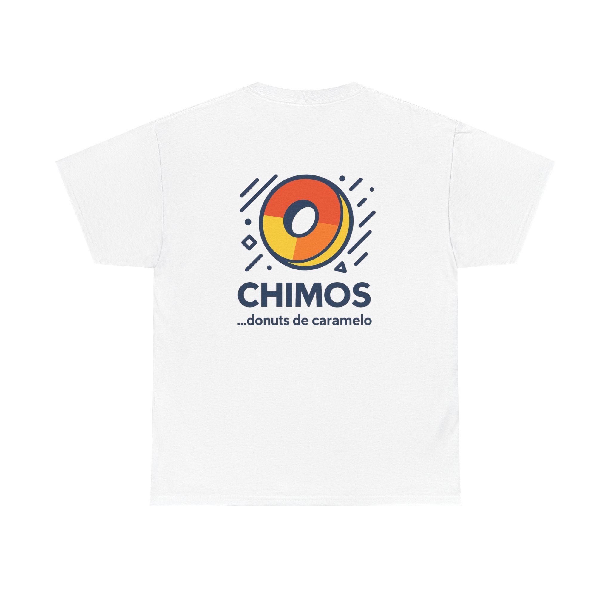 Camiseta Retro Chimos, T-Shirt Gourmet Donuts, Sabores de Infancia, Diseño Colorido y Divertido
