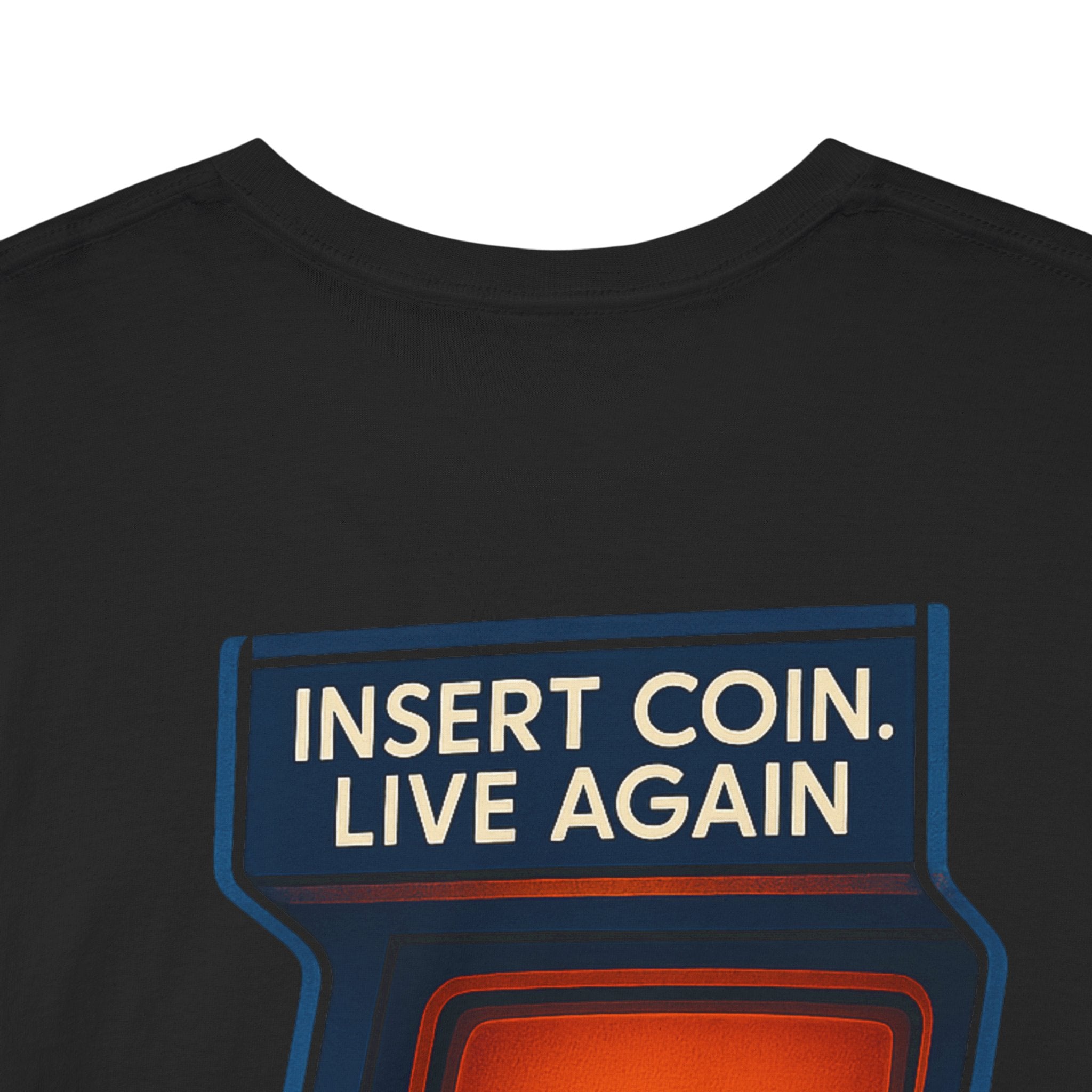 Insert Coin. Live Again, Camiseta Unisex Retro con Máquina Arcade, Generación X, Insert Coin Graphic, Retro Gamer Shirt, 80s Gaming