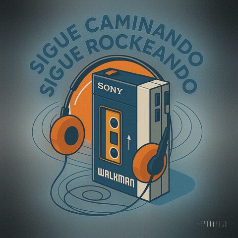 Sigue Caminando, Sigue Rockeando, Camiseta Unisex Retro con Walkman, Music Lover, Keep Walking Keep Rocking, 90s Music Gift, Generación X